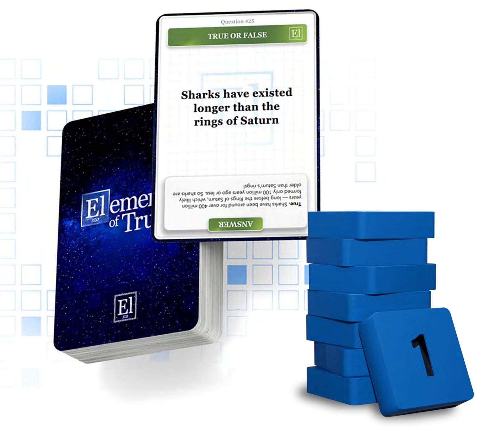 Elements of Truth question cards and voting tokens