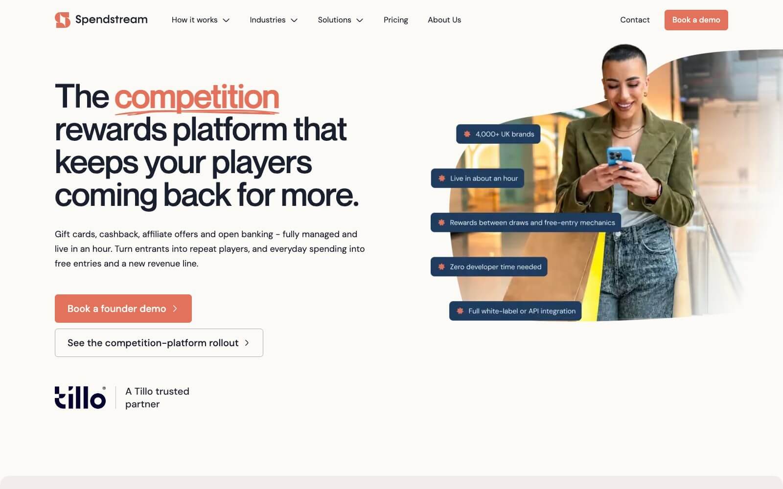 Spendstream competition platform rewards landing page