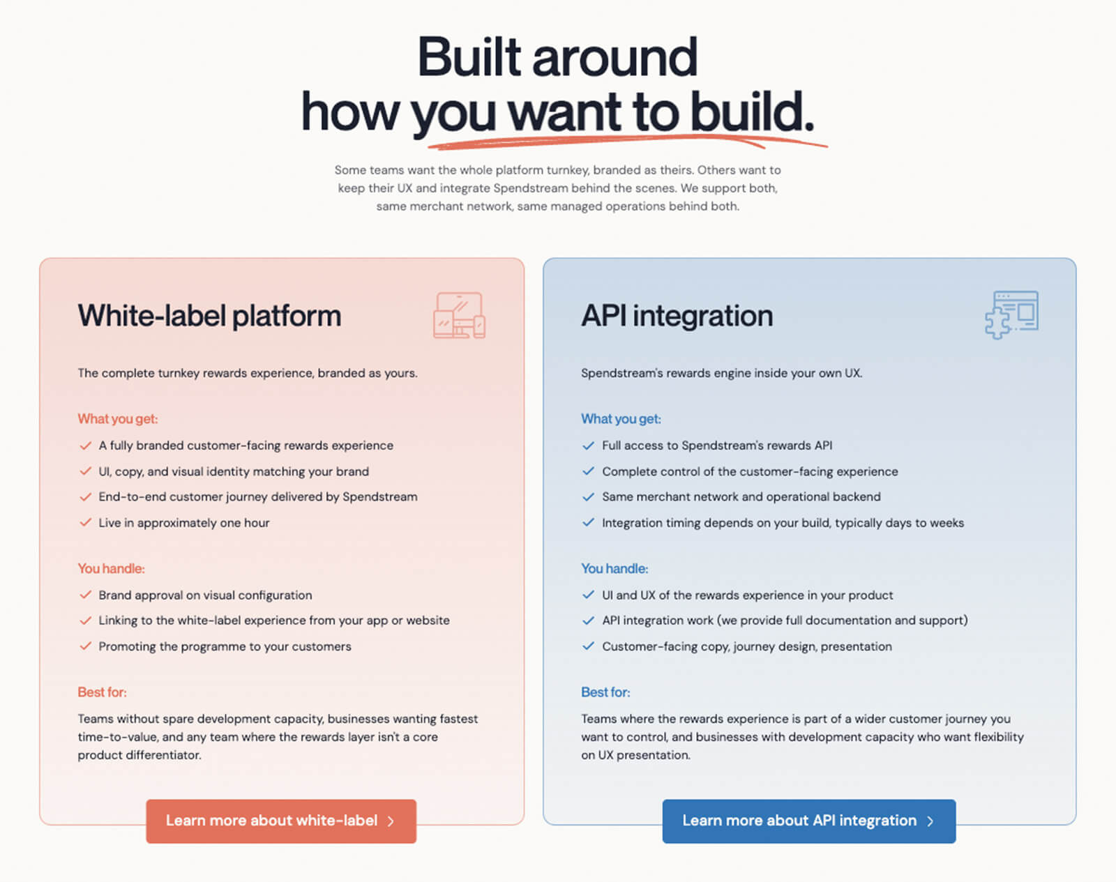 Spendstream – white-label platform or API integration